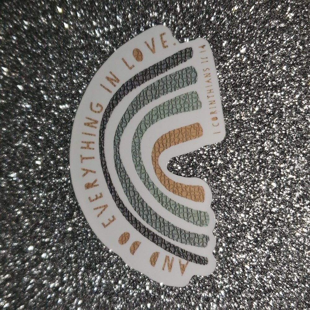 GOD WATERPOOF Sticker Bible Quote Rainbow